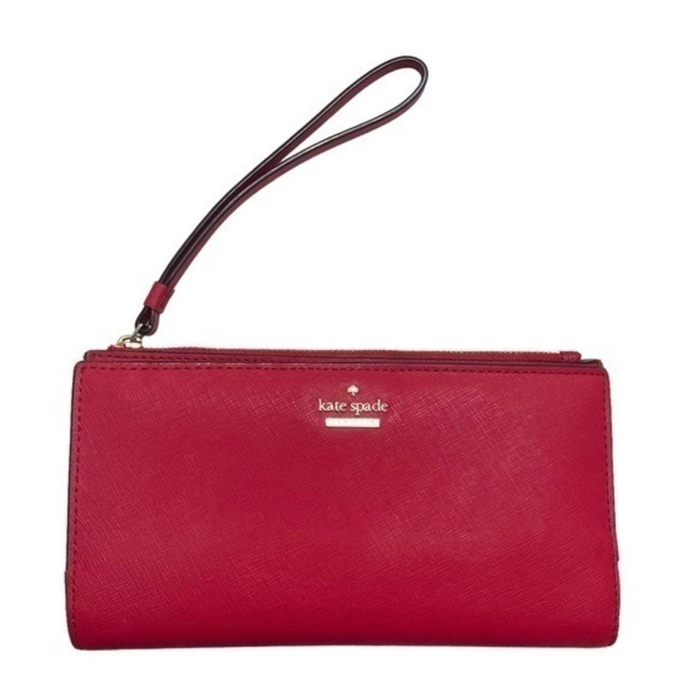 Kate spade saffiano leather red wristlet clutch bag